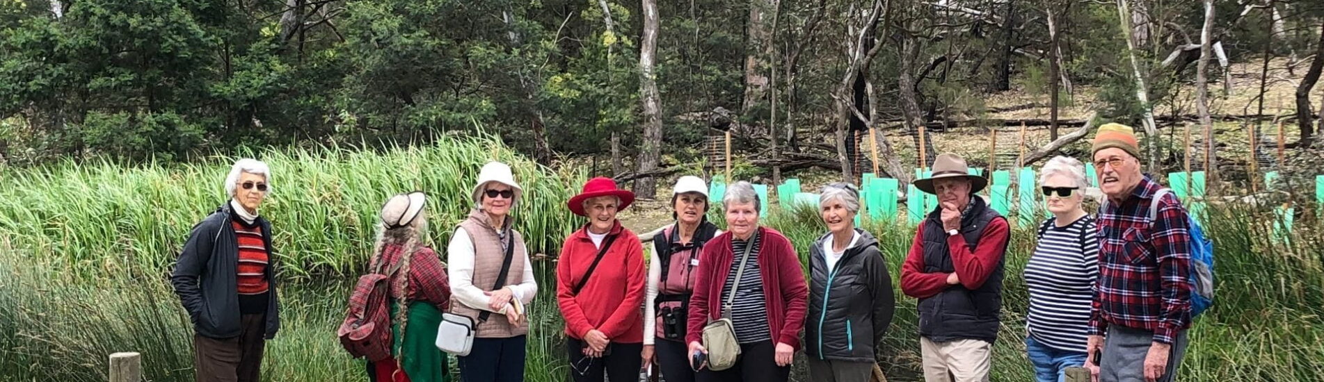 walk october 2025 - some of the group at the wetlands